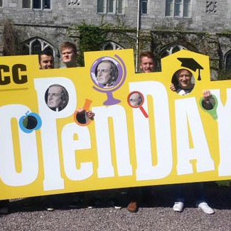 Visiting secondary school students meet Boole at the UCC Spring Open Day, 2015.